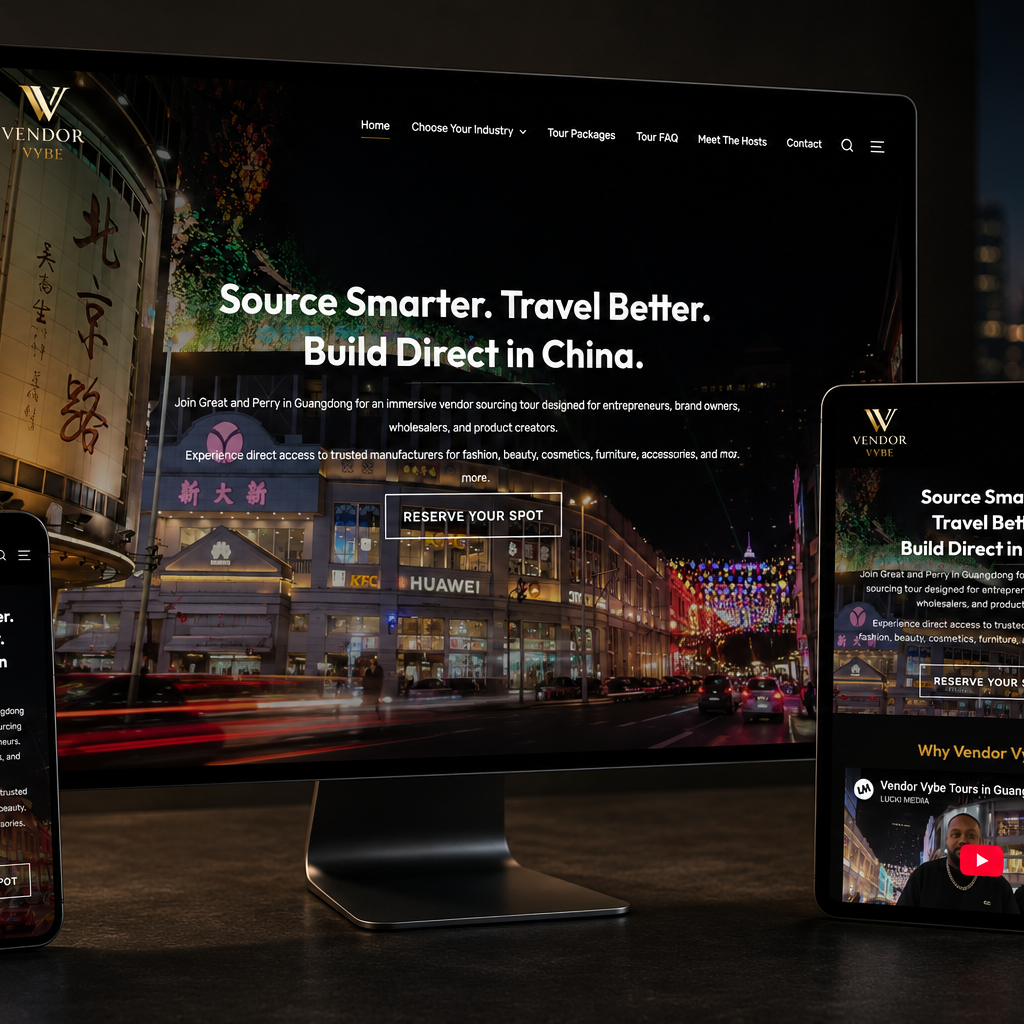 Vendor Vybe international business website design by LUCKI MEDIA